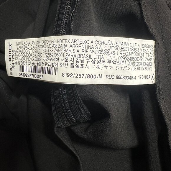 Zara Black Ruffle Trim Sleeveless Keyhole Button Back Romper Women's Medium - Picture 6 of 6